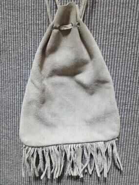 Small Leather Native American Carry Bag Fringe Tassels
